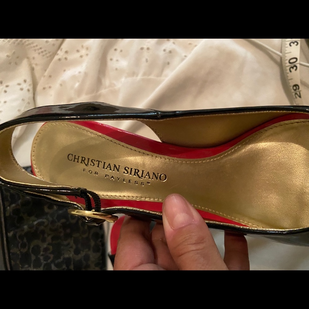 Christian Siriano Black/Red Pumps 7 NWOB